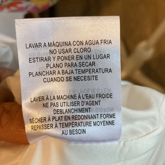 Maggy London White Dress with Floral Accents Amalia Short Sleeve Jersey Size 8 - Picture 7 of 12